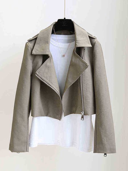 ftlzz spring autumn office lady faux soft leather jacket women tailored collar pu leather short jacket female chic biker outfit j220727, Black
ftlzz spring autumn office lady faux soft leather jacket women tailored collar pu leather short jacket female chic biker outfit j220727, Black