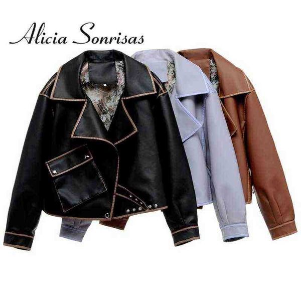 women leather jacket short new 2022 early spring new loose fashion black motorcycle pu faux leather biker brown jacket j220727
women leather jacket short new 2022 early spring new loose fashion black motorcycle pu faux leather biker brown jacket j220727