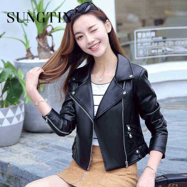 sungtin autumn winter faux leather jacket women punk cropped motorcycle jacket casual outerwear jacket female streetwear j220727, Black
sungtin autumn winter faux leather jacket women punk cropped motorcycle jacket casual outerwear jacket female streetwear j220727, Black