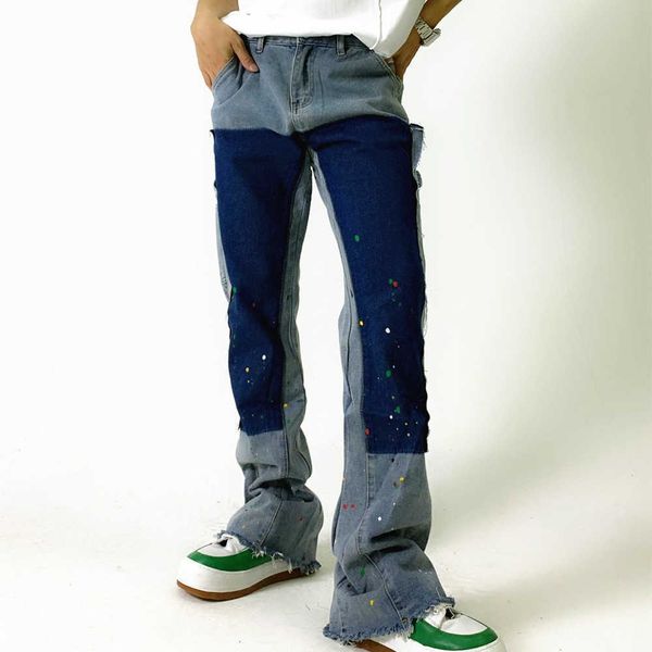 men's jeans 2021 high street inkjet patchwork blue men hip hop flares jeans pants straight retro washed distressed denim trousers pantn
men's jeans 2021 high street inkjet patchwork blue men hip hop flares jeans pants straight retro washed distressed denim trousers pantn