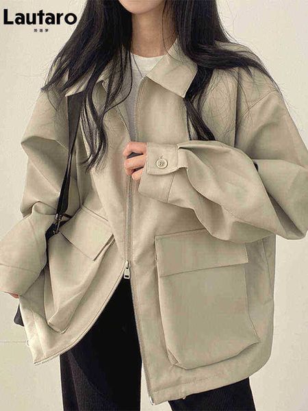 lautaro spring autumn waterproof black faux leather jackets for women long sleeves zipper casual clothing fashion 2022 j220727
lautaro spring autumn waterproof black faux leather jackets for women long sleeves zipper casual clothing fashion 2022 j220727
