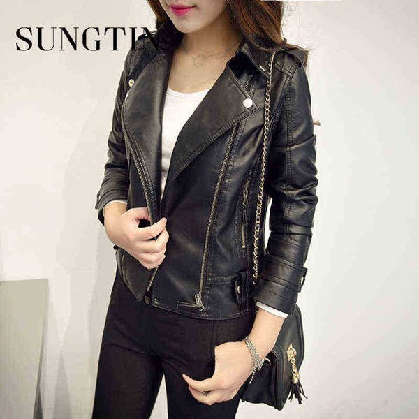 sungtin fashion punk motorcycle jacket women cropped pu leather jacket casual long sleeves slim autumn jackets female outerwear j220727, Black
sungtin fashion punk motorcycle jacket women cropped pu leather jacket casual long sleeves slim autumn jackets female outerwear j220727, Black