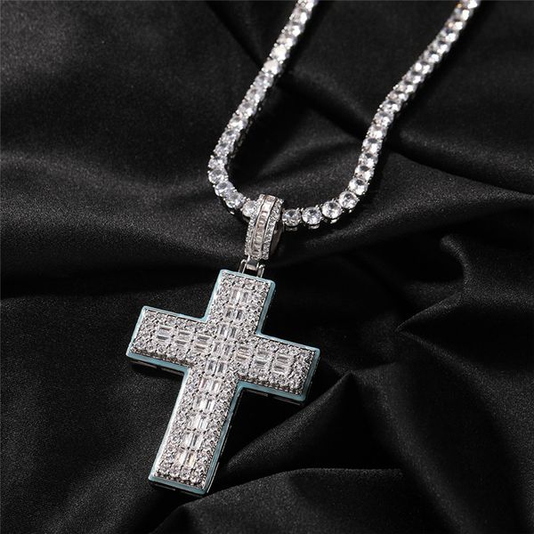 hip hop glow cross zircon pendant necklace white gold plated with rope chain, Silver
hip hop glow cross zircon pendant necklace white gold plated with rope chain, Silver