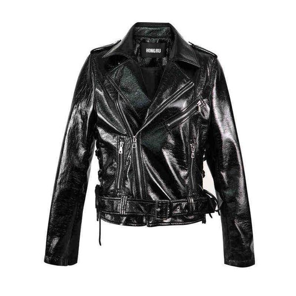 2020 spring glossy faux leather jacket women short slim locomotive retro lacquer leather bright surface biker jacket hr5033 j220727, Black
2020 spring glossy faux leather jacket women short slim locomotive retro lacquer leather bright surface biker jacket hr5033 j220727, Black