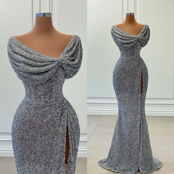 2023 silver sequins mermaid evening dresses high split sleeveless designer ruched custom made formal occasion wear arabic prom gown vestidos, Black;red
2023 silver sequins mermaid evening dresses high split sleeveless designer ruched custom made formal occasion wear arabic prom gown vestidos, Black;red