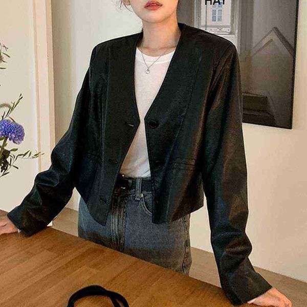 black leather jacket women korean fashion high street women moto biker jacket streetwear button women jackets autumn 2021 j220727
black leather jacket women korean fashion high street women moto biker jacket streetwear button women jackets autumn 2021 j220727