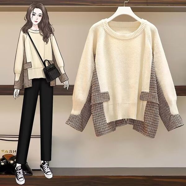 women's sweaters autumn winter in korean fashion longsleeved women oversized sweater splicing oneck soft women's knit pullovers l, White;black
women's sweaters autumn winter in korean fashion longsleeved women oversized sweater splicing oneck soft women's knit pullovers l, White;black