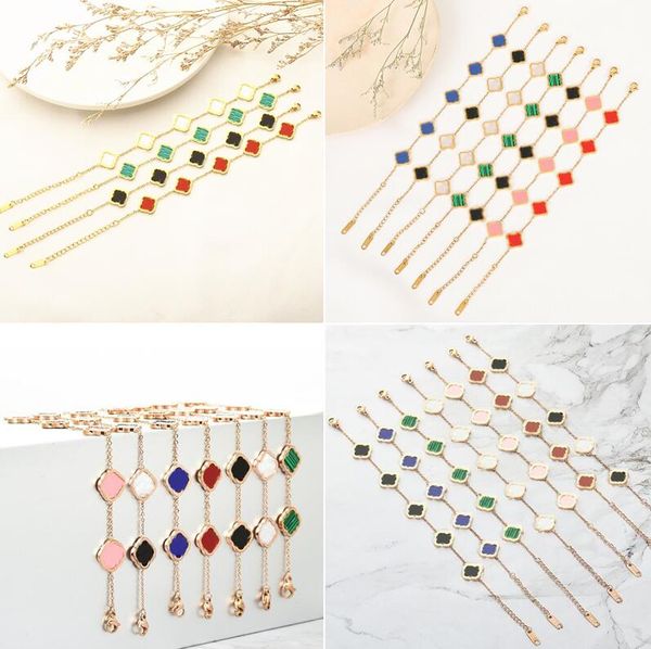 14 colors designer four-leaf clover bracelet fashion gold rose gold lucky love bracelets for women's party engagement jewelry, Golden;silver
14 colors designer four-leaf clover bracelet fashion gold rose gold lucky love bracelets for women's party engagement jewelry, Golden;silver
