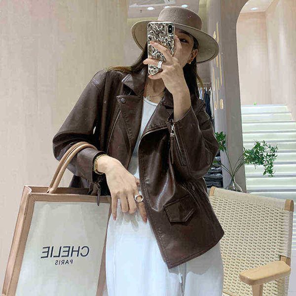 ftlzz spring autumn soft faux leather short jacket women high street pu leather jacket lapel loose parker biker zipper fit spout j220727, Black
ftlzz spring autumn soft faux leather short jacket women high street pu leather jacket lapel loose parker biker zipper fit spout j220727, Black