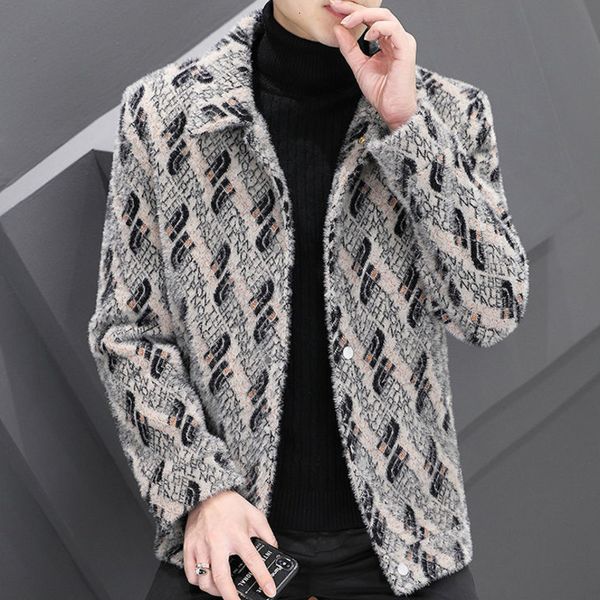 men's wool blends mink autumn and winter style plus cotton thickened jacket loose youth men's casual coat winter cotton coat p108, Black
men's wool blends mink autumn and winter style plus cotton thickened jacket loose youth men's casual coat winter cotton coat p108, Black