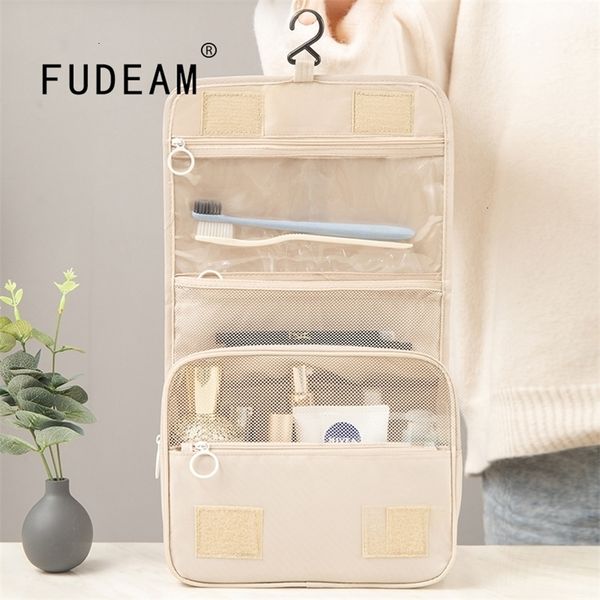 cosmetic bags cases fudeam polyester waterproof multifunction women toiletry storage organize travel handbag bathroom hanging wash 221114 
cosmetic bags cases fudeam polyester waterproof multifunction women toiletry storage organize travel handbag bathroom hanging wash 221114