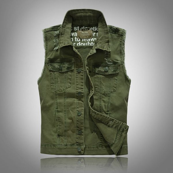 men's vests vests slim fit cowboy male jacket ripped denim sleeveless casual waistcoat mens jean coat green 221114, Black;white
men's vests vests slim fit cowboy male jacket ripped denim sleeveless casual waistcoat mens jean coat green 221114, Black;white