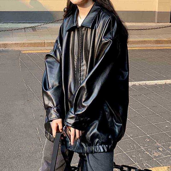 korean black leather jacket women winter long women moto biker zipper jacket streetwear harajuku y2k loose women jacket 2021 j220727
korean black leather jacket women winter long women moto biker zipper jacket streetwear harajuku y2k loose women jacket 2021 j220727