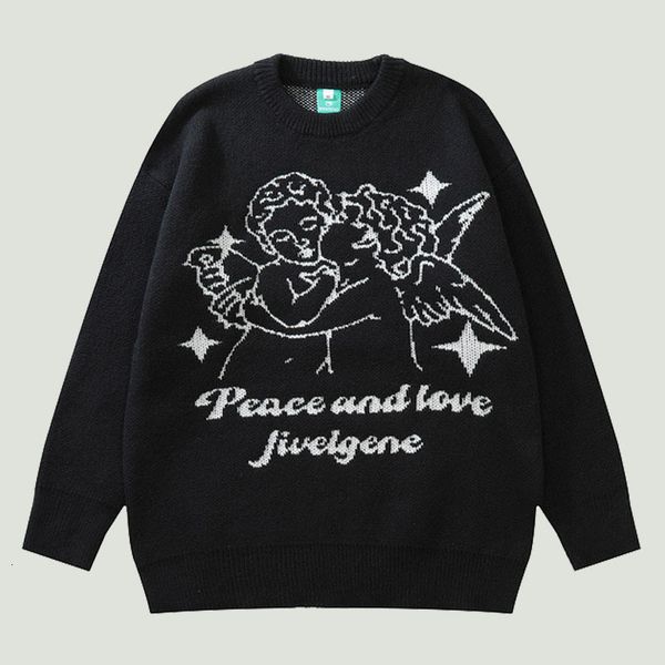men's sweaters streetwear knitted mens angel printed jumper autumn hip hop harajuku oversized casual o-neck pullover black 221114, White;black
men's sweaters streetwear knitted mens angel printed jumper autumn hip hop harajuku oversized casual o-neck pullover black 221114, White;black