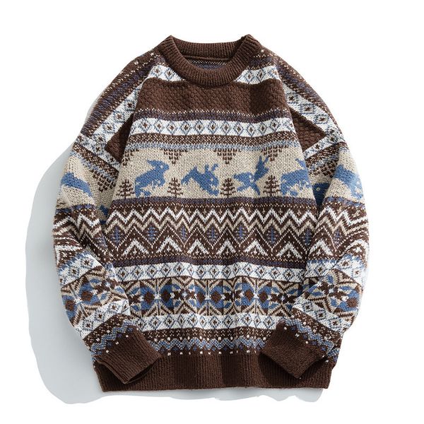 men's sweaters vintage jacquard jumper men winter heavyweight loose ethnic wind knitted sweater oversize women crew neck jumper 221111, White;black
men's sweaters vintage jacquard jumper men winter heavyweight loose ethnic wind knitted sweater oversize women crew neck jumper 221111, White;black