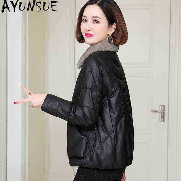ayunsue women genuine leather coat winter 100 sheepskin coat mink fur collar down jackets short outfit abrigo mujer 1249 j220727, Black
ayunsue women genuine leather coat winter 100 sheepskin coat mink fur collar down jackets short outfit abrigo mujer 1249 j220727, Black