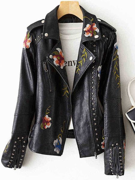 ftlzz women retro punk style fuax leather jacket streetwear moto biker embroidery flower print rivet pu jacket outfit j220727, Black
ftlzz women retro punk style fuax leather jacket streetwear moto biker embroidery flower print rivet pu jacket outfit j220727, Black