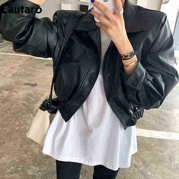 lautaro spring autumn short black waterproof soft light faux leather jackets for women long sleeve cool outerwear fashion 2022 j220727
lautaro spring autumn short black waterproof soft light faux leather jackets for women long sleeve cool outerwear fashion 2022 j220727