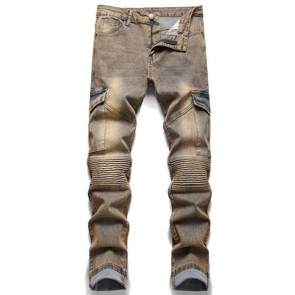 men's jeans men's cargo biker jeans for motorcycle multi pockets pleated patches patchwork skinny stretch denim pants skinny trous, Blue
men's jeans men's cargo biker jeans for motorcycle multi pockets pleated patches patchwork skinny stretch denim pants skinny trous, Blue