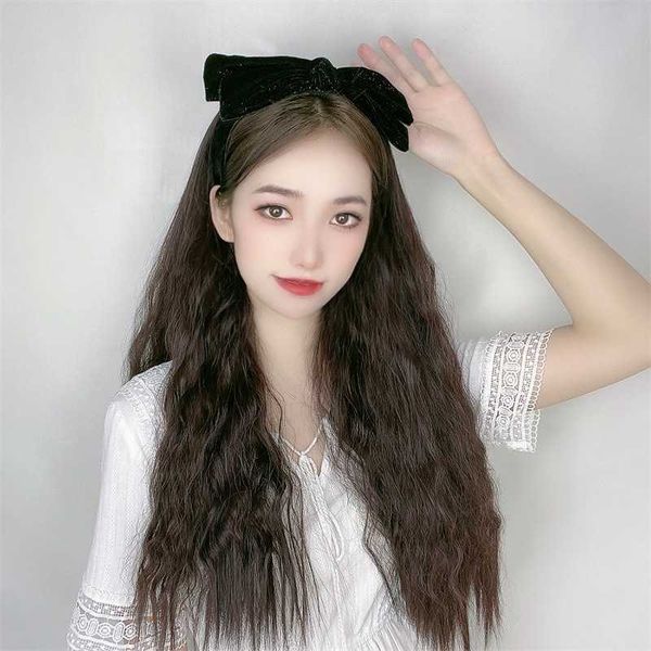 women's hair wigs lace synthetic tiktok wig one women's long u-shaped half head cover mh red temperament band wool curly hair, Black
women's hair wigs lace synthetic tiktok wig one women's long u-shaped half head cover mh red temperament band wool curly hair, Black