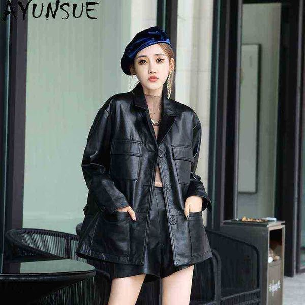ayunsue autumn genuine sheepskin coat women genuine leather jackets famale loose black sheepskin coat korean vest cuir femme 1191 j220727
ayunsue autumn genuine sheepskin coat women genuine leather jackets famale loose black sheepskin coat korean vest cuir femme 1191 j220727