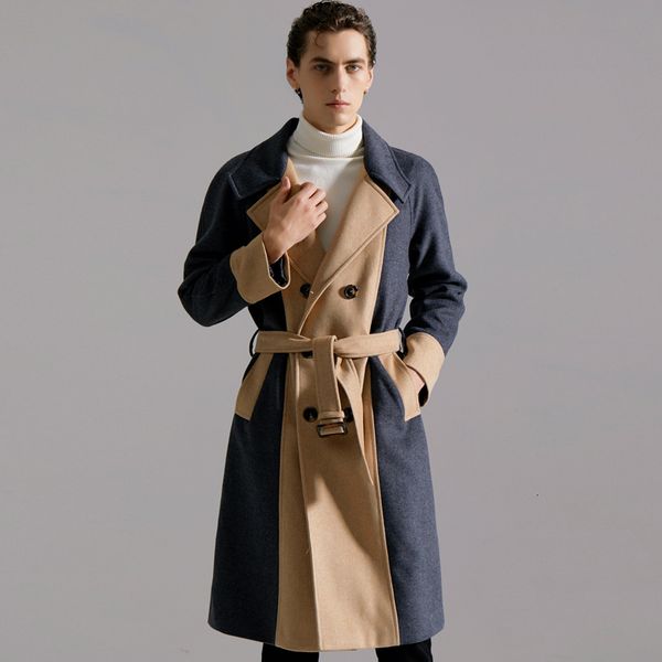 men's wool blends autumn and winter men's long sleeve colorblocking wool coat male business causal double breasted woolen trench 2, Black
men's wool blends autumn and winter men's long sleeve colorblocking wool coat male business causal double breasted woolen trench 2, Black