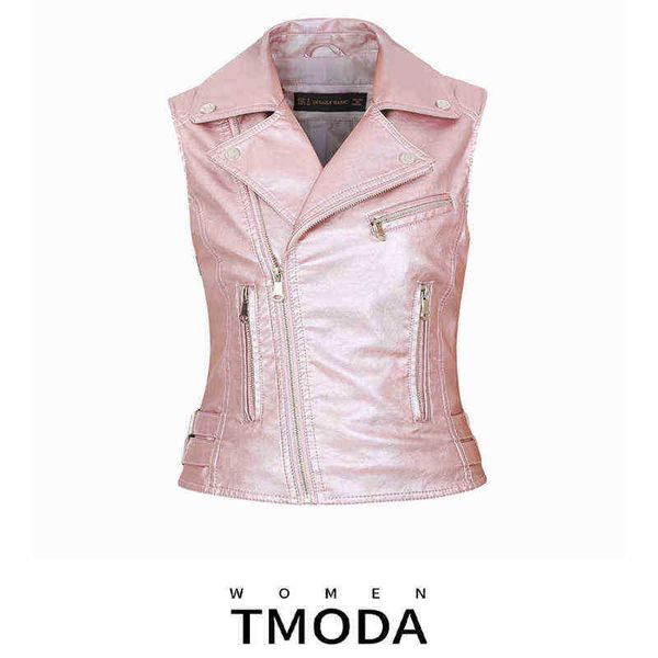 tmoda950 2022 women pu faux leather sleeveless pink jackets ladies turndown collar zipper vest pockets vest streetwear j220727, Black
tmoda950 2022 women pu faux leather sleeveless pink jackets ladies turndown collar zipper vest pockets vest streetwear j220727, Black