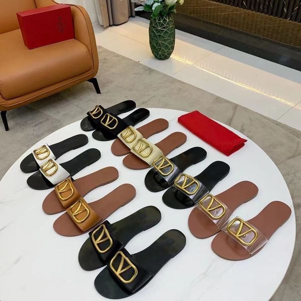 summer brand slippers women flat sandals metal buckle genuine leather brown black transparent peep toe shoes with box nd dust bag 35-42
summer brand slippers women flat sandals metal buckle genuine leather brown black transparent peep toe shoes with box nd dust bag 35-42