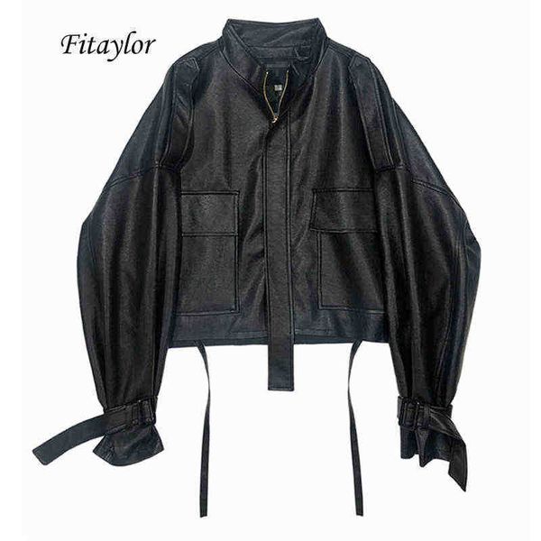 fitaylor 2022 new autumn women faux soft pu motorcycle leather jacket casual loose black faux leather punk zipper overcoat j220727
fitaylor 2022 new autumn women faux soft pu motorcycle leather jacket casual loose black faux leather punk zipper overcoat j220727