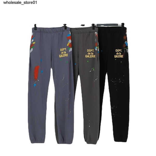 men's pants designer galery dept speckled alphabet print men's women's lovers' loose casual leggings fashion pants, Black
men's pants designer galery dept speckled alphabet print men's women's lovers' loose casual leggings fashion pants, Black