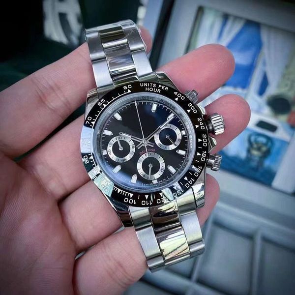 original box men's mechanical 2813 movement panda dial watch mens cosmograph watches men 116500 ceramic bezel 116506 full steel wristwa, Slivery;brown