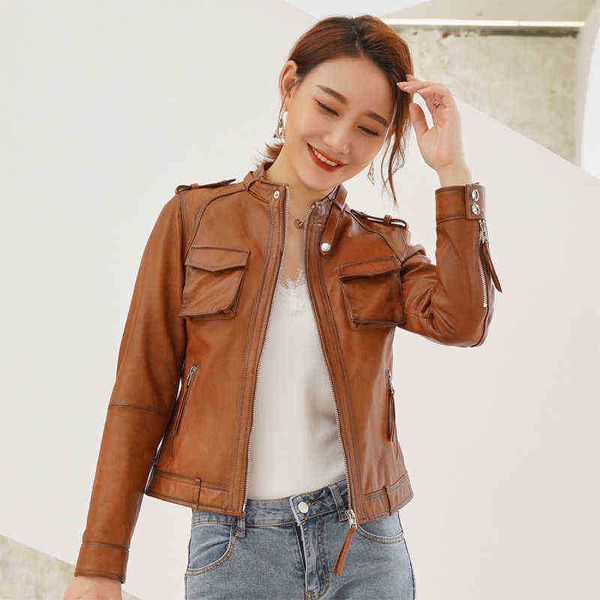 leather jacket women fashion spring sheepskin jackets 2022 new style motorcycle jacket with pocket gr3779 j220727, Black
leather jacket women fashion spring sheepskin jackets 2022 new style motorcycle jacket with pocket gr3779 j220727, Black