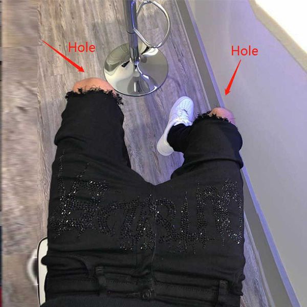 men's jeans men black new hole pencil pants trousers stretchy ripped skinny biker drill street punk washed destroyed jeans t221102, Blue
men's jeans men black new hole pencil pants trousers stretchy ripped skinny biker drill street punk washed destroyed jeans t221102, Blue