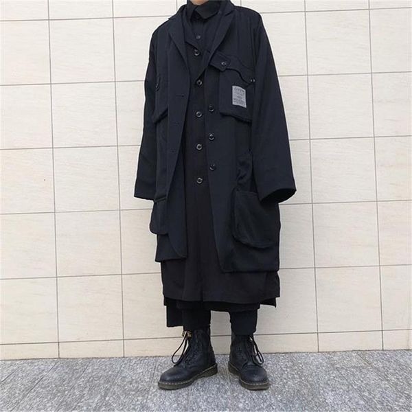 men's jackets men's trench coat spring and autumn style personality pocket fashion personality leisure loose large coat 221014, Black;brown
men's jackets men's trench coat spring and autumn style personality pocket fashion personality leisure loose large coat 221014, Black;brown