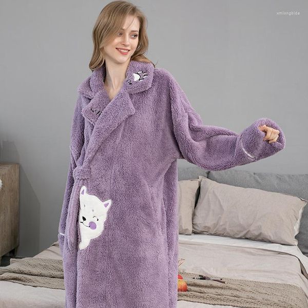 women's sleepwear flannel cute animal nightgown female winter bathrobe thickening woman coral fleece long home service robes bridesmaid, Black;red
women's sleepwear flannel cute animal nightgown female winter bathrobe thickening woman coral fleece long home service robes bridesmaid, Black;red