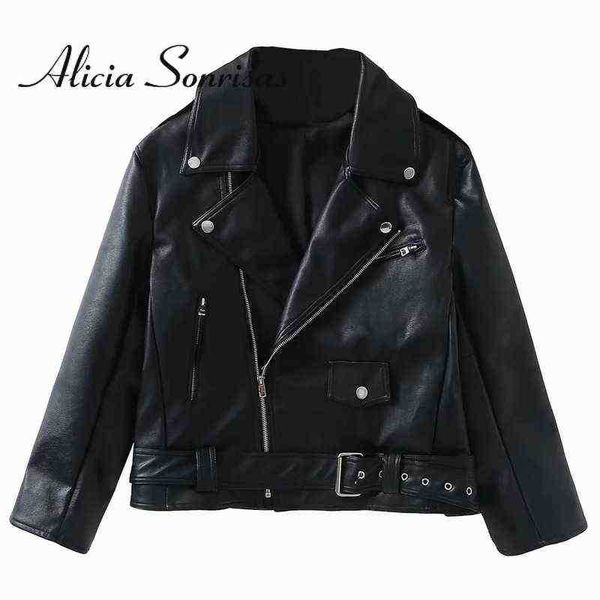 spring autumn women 2022 tailored soft pu loose punk belted motorcycle short faux leather jacket purple biker jacket with belts j220727, Black
spring autumn women 2022 tailored soft pu loose punk belted motorcycle short faux leather jacket purple biker jacket with belts j220727, Black