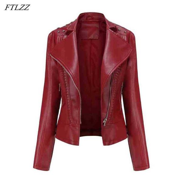 ftlzz spring autumn lapels slim faux leather short jacket women rivet biker pu leather jacket zippers design runaway chic feather j220727, Black
ftlzz spring autumn lapels slim faux leather short jacket women rivet biker pu leather jacket zippers design runaway chic feather j220727, Black