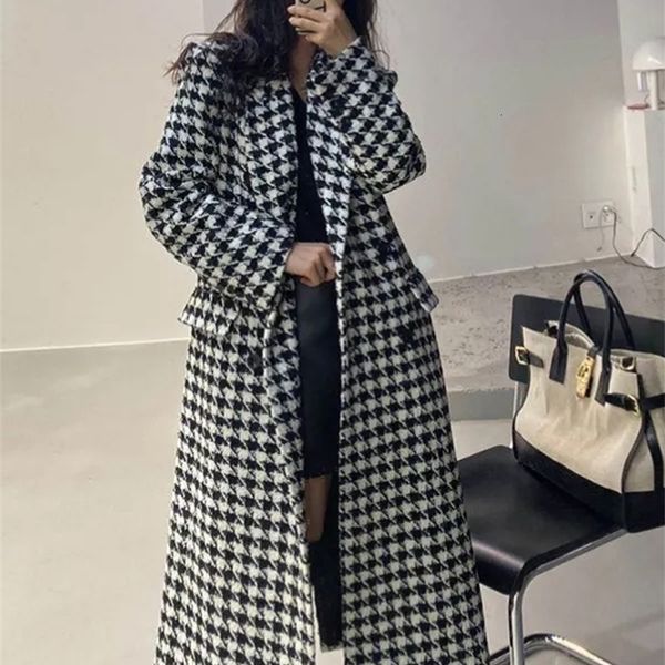 womens wool blends fashion houndstooth woolen coat woman winter thick and warm long ladies autumn casual suit collar clothes 221113, Black
womens wool blends fashion houndstooth woolen coat woman winter thick and warm long ladies autumn casual suit collar clothes 221113, Black
