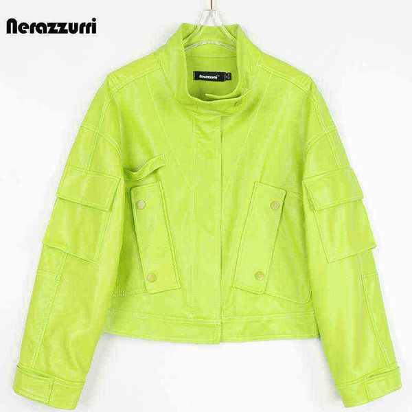 nerazzurri autumn short soft light bright lemon yellow faux leather jacket women long sleeve zipper stylish colored fashion 2021 j220727, Black
nerazzurri autumn short soft light bright lemon yellow faux leather jacket women long sleeve zipper stylish colored fashion 2021 j220727, Black