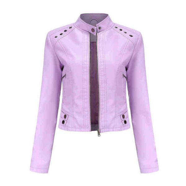 fashion new short pu leather coat women rivet spring autumn women coat long sleeves slim casual coat stand collar j220727, Black
fashion new short pu leather coat women rivet spring autumn women coat long sleeves slim casual coat stand collar j220727, Black