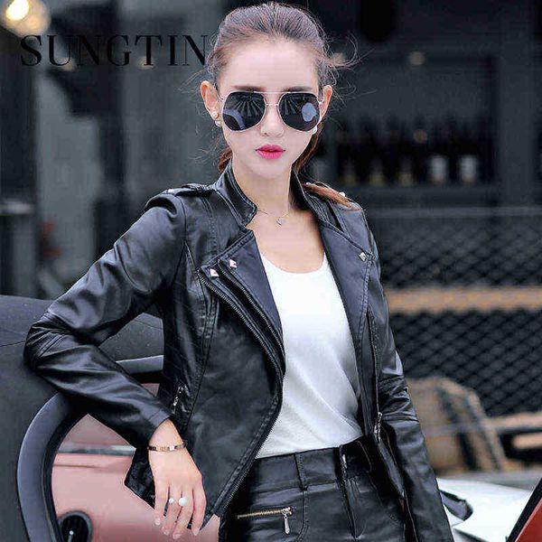 sungtin fashion punk slim cropped faux leather jacket women zipper motorcycle jacket autumn short jackets female streetwear j220727, Black
sungtin fashion punk slim cropped faux leather jacket women zipper motorcycle jacket autumn short jackets female streetwear j220727, Black