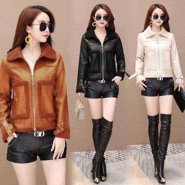 winter women faux furl jacket female large size loose warm zipper thick casual female faux short leather jacket lamb wool j220727, Black
winter women faux furl jacket female large size loose warm zipper thick casual female faux short leather jacket lamb wool j220727, Black