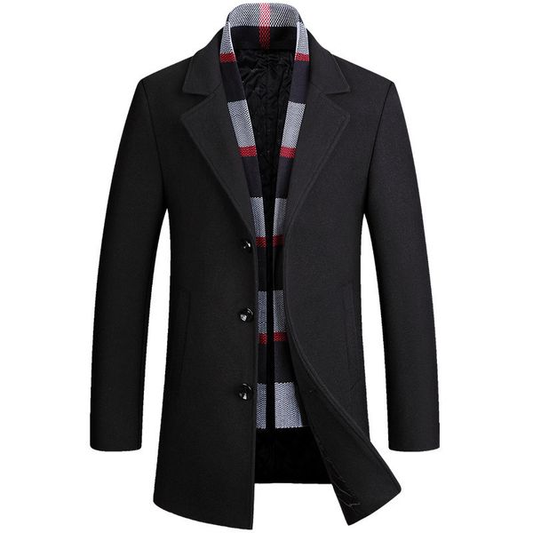 

men's wool blends mens clothing jackets for men coats for men jackets and coats scarves trench coat men smart casual 221014, Black