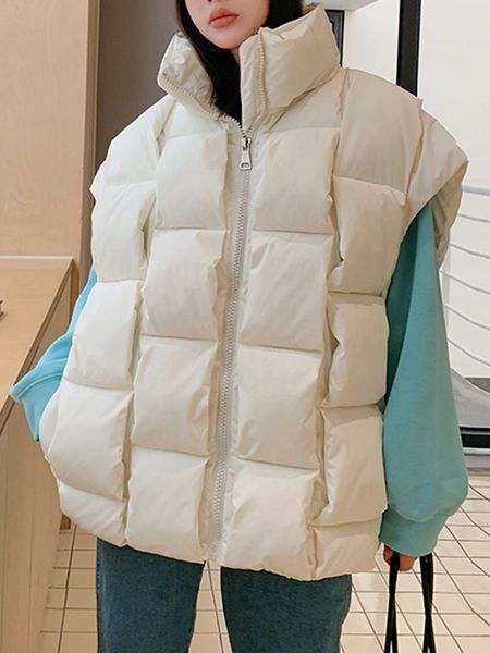 women's vests qoerlin winter waistcoat casual stand collar thicken warm loose women parkas winter sleeveless zippers ladies down jacket, Black;white
women's vests qoerlin winter waistcoat casual stand collar thicken warm loose women parkas winter sleeveless zippers ladies down jacket, Black;white