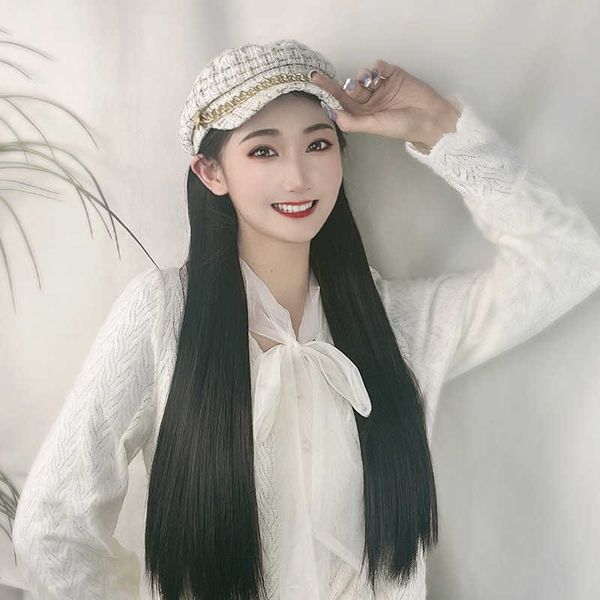women's hair wigs lace synthetic female small fragrant wind wig one black long straight hair tweed navy hat
women's hair wigs lace synthetic female small fragrant wind wig one black long straight hair tweed navy hat