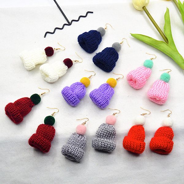 creative knitted hat dangle earrings cute christmas hat with plush ball pendant earring for women party ear jewelry, Silver
creative knitted hat dangle earrings cute christmas hat with plush ball pendant earring for women party ear jewelry, Silver