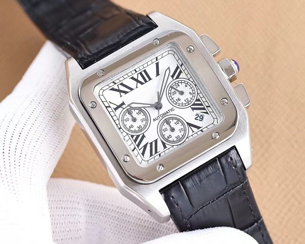 classic six-pin chronograph watch imported from japan js25 quartz movement leather strap sapphire glass, Slivery;brown
classic six-pin chronograph watch imported from japan js25 quartz movement leather strap sapphire glass, Slivery;brown