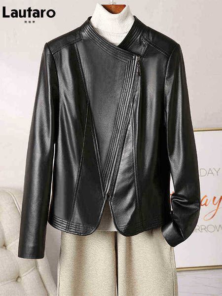 lautaro spring short black soft pu leather biker moto jacket women zipper long sleeves cool luxury designer clothes 2022 fashion j220727
lautaro spring short black soft pu leather biker moto jacket women zipper long sleeves cool luxury designer clothes 2022 fashion j220727