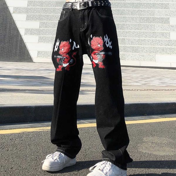 men's jeans hip hop jeans men devil print straight casual denim pants vintage vibe style punk jeans retro baggy trousers streetwear mal, Blue
men's jeans hip hop jeans men devil print straight casual denim pants vintage vibe style punk jeans retro baggy trousers streetwear mal, Blue