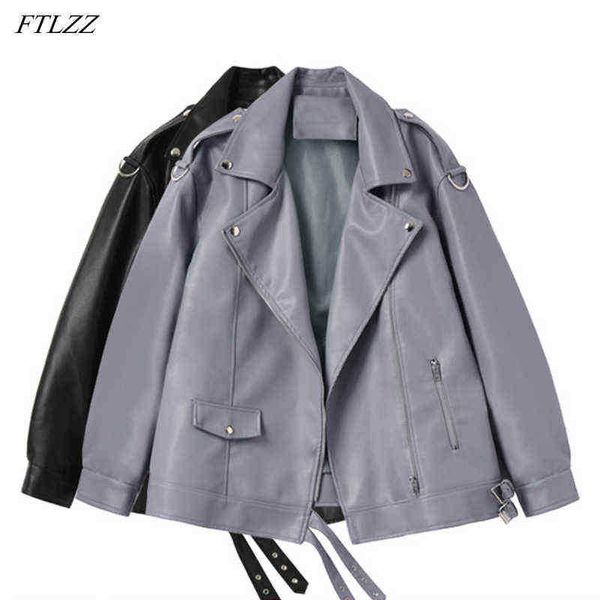 ftlzz spring autumn new women soft faux leather jacket motorcycle zipper loose pu punk jacket female rivet casual bf style overcoat j220727, Black
ftlzz spring autumn new women soft faux leather jacket motorcycle zipper loose pu punk jacket female rivet casual bf style overcoat j220727, Black